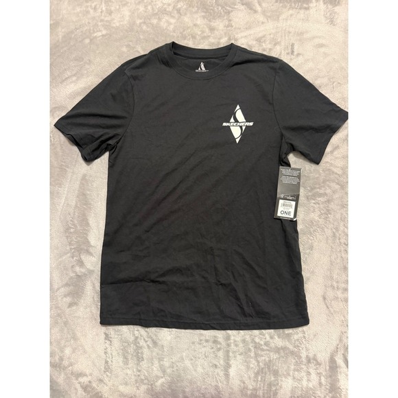 Skechers Other - Skechers T-Shirt Men Small Black Just Slip-In Graphic Logo Short Sleeve